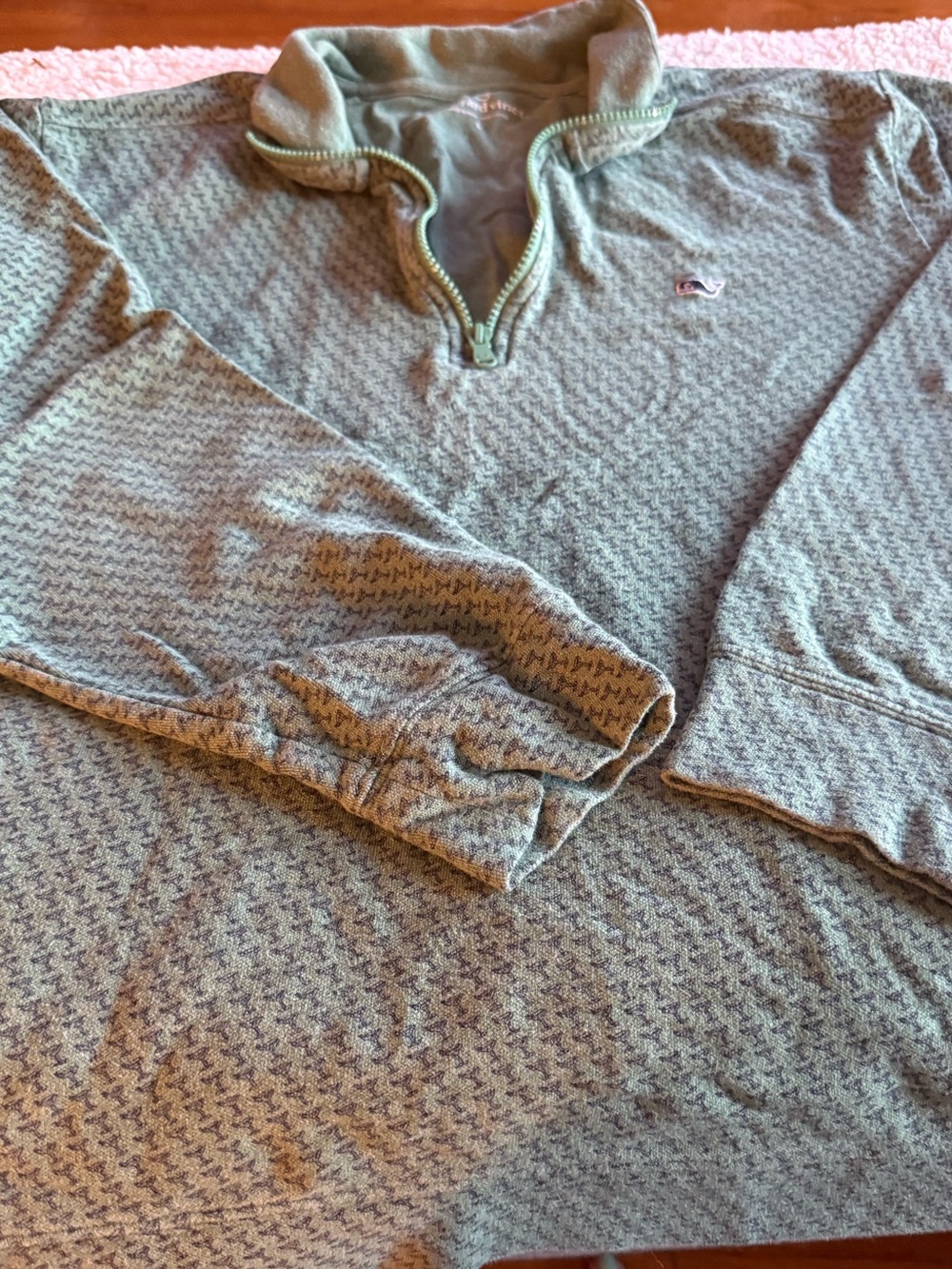 Vineyard Vines Quarter-Zip Pullover with Subtle Cocktail Pattern